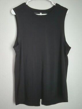 Fabletics Black Sleeveless Tank Top Back Vent Cutout Workout Gym Women Medium